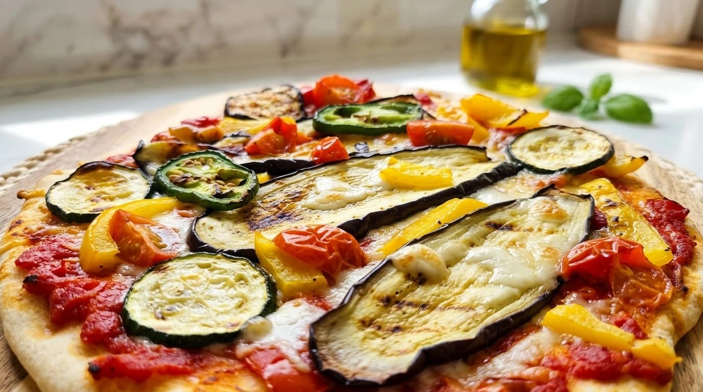 Hjemmelavet pizza med rester fra køleskabet