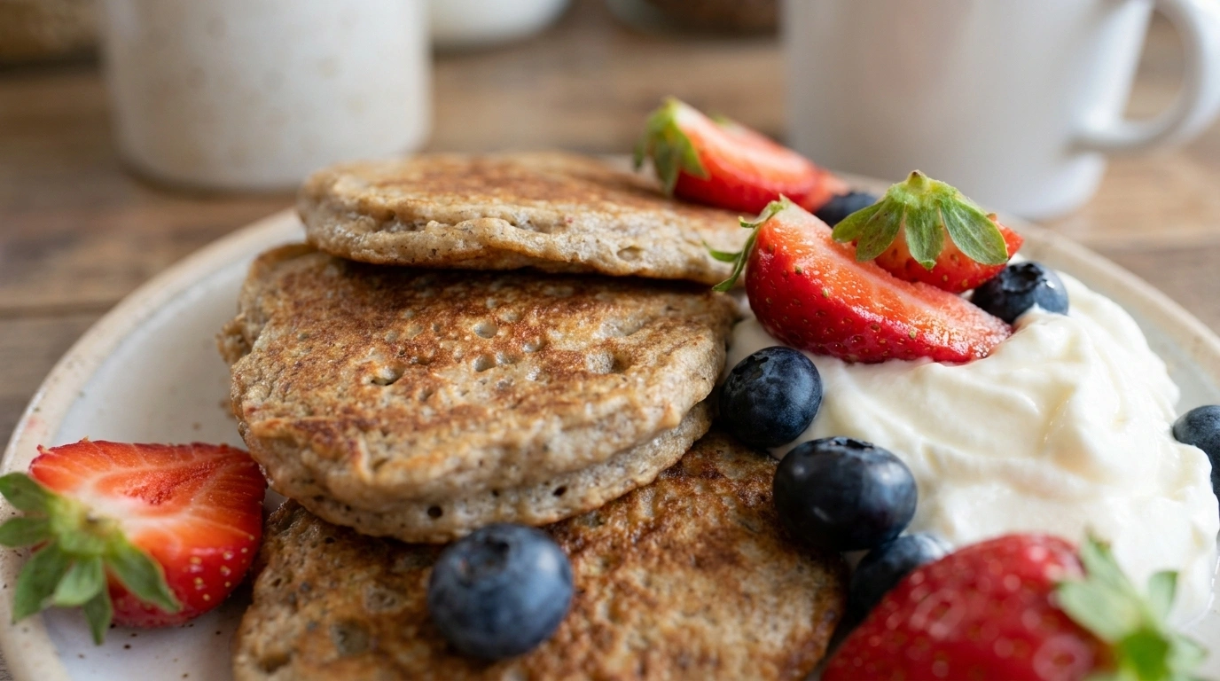 Proteinpandekager med banan og havregryn — sund morgenmad uden hvedemel