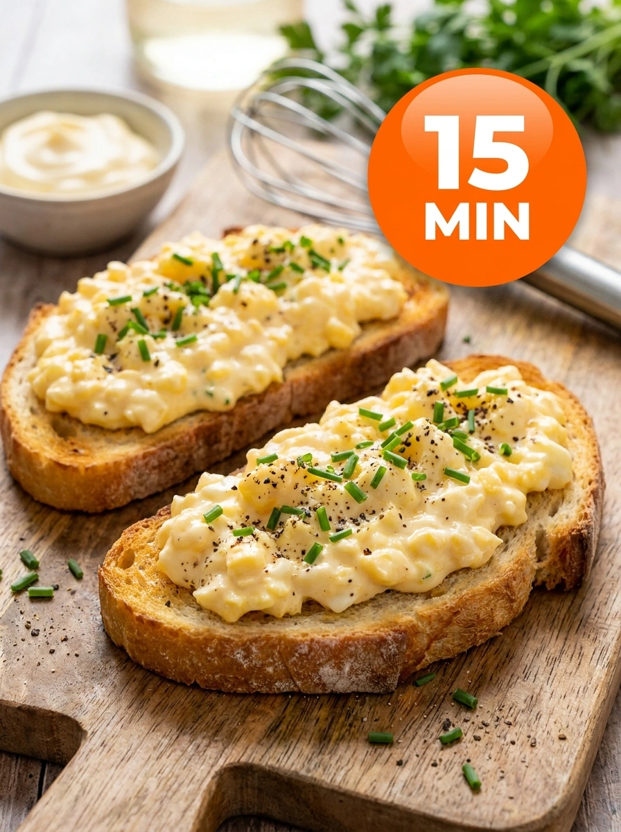 Ägg Majonnäs Bröd – Krämig Äggröra på Rostat Bröd