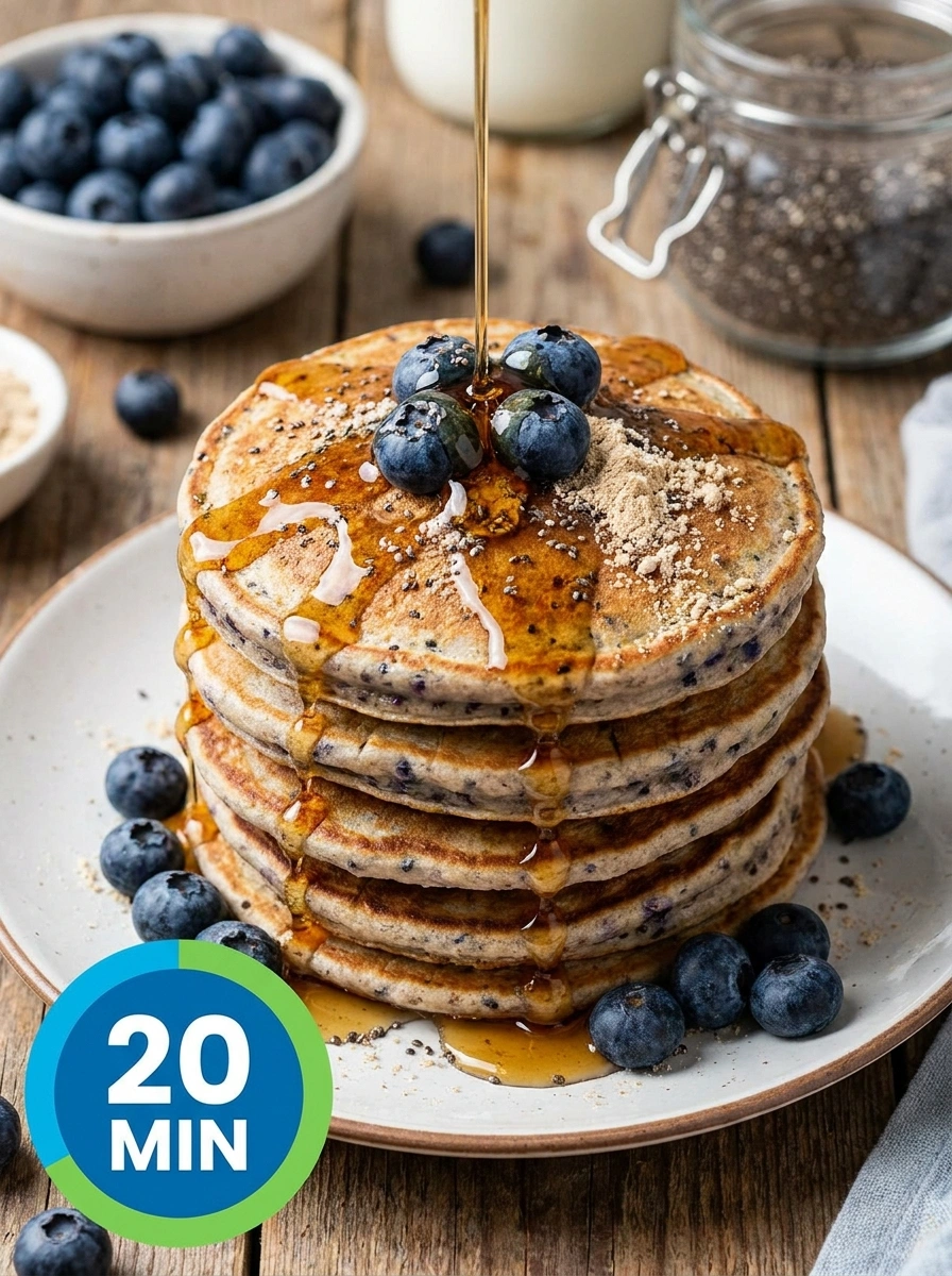 Blåbär Chia Protein – Superfood Pannkakor