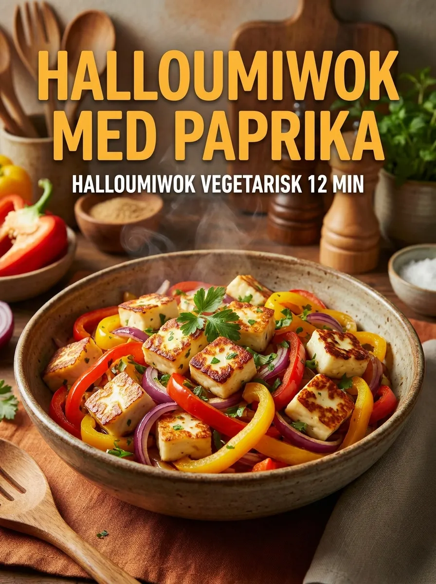 Halloumiwok med Paprika – Krämig Vegetarisk Rätt på 12 Minuter