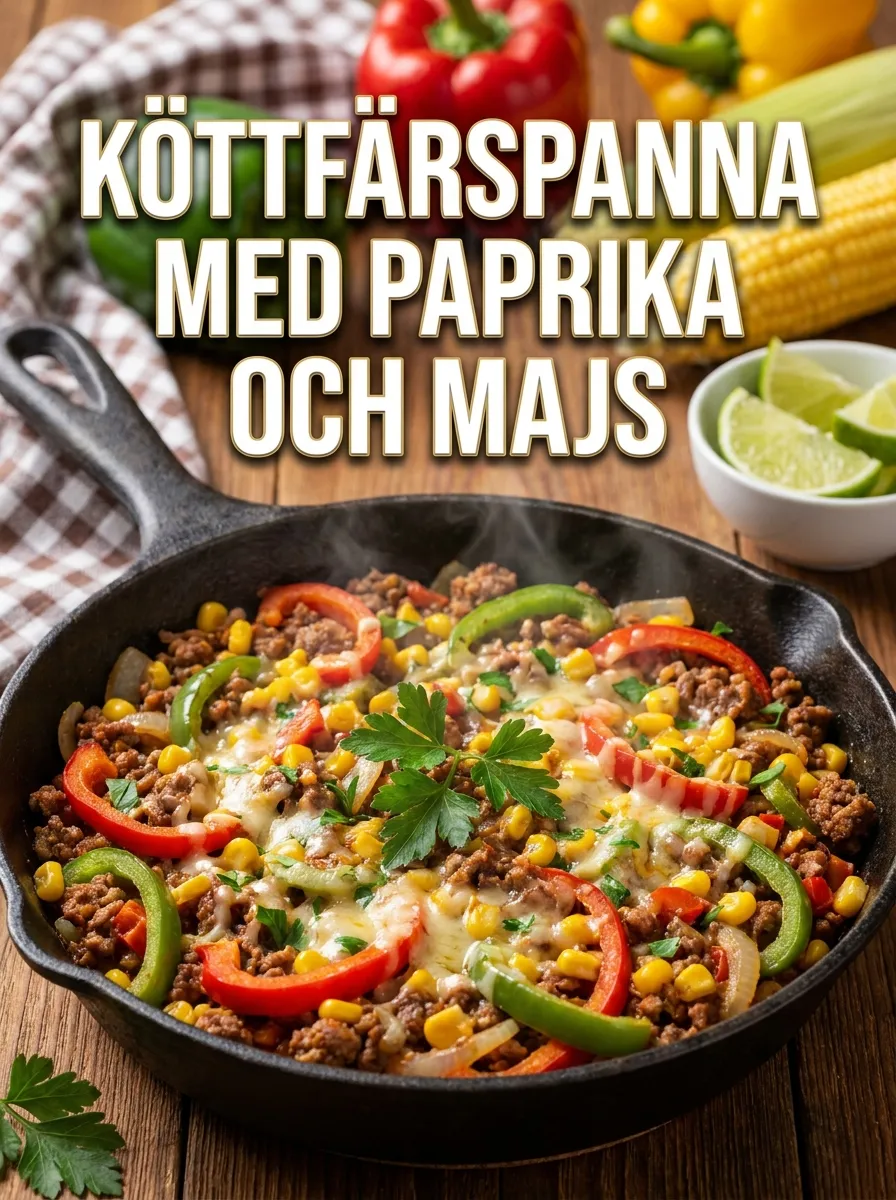 Köttfärspanna med Paprika och Majs