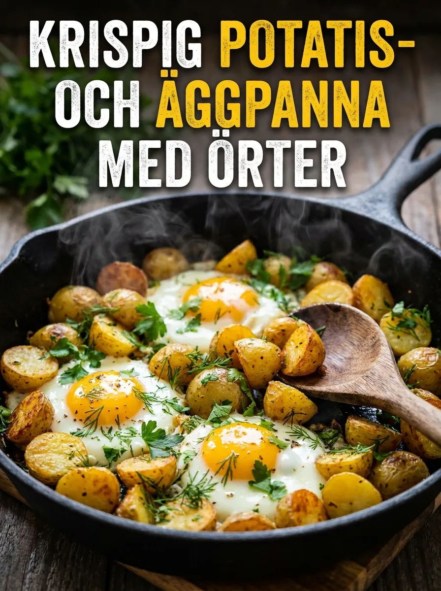 Krispig Potatis- och Äggpanna med Örter