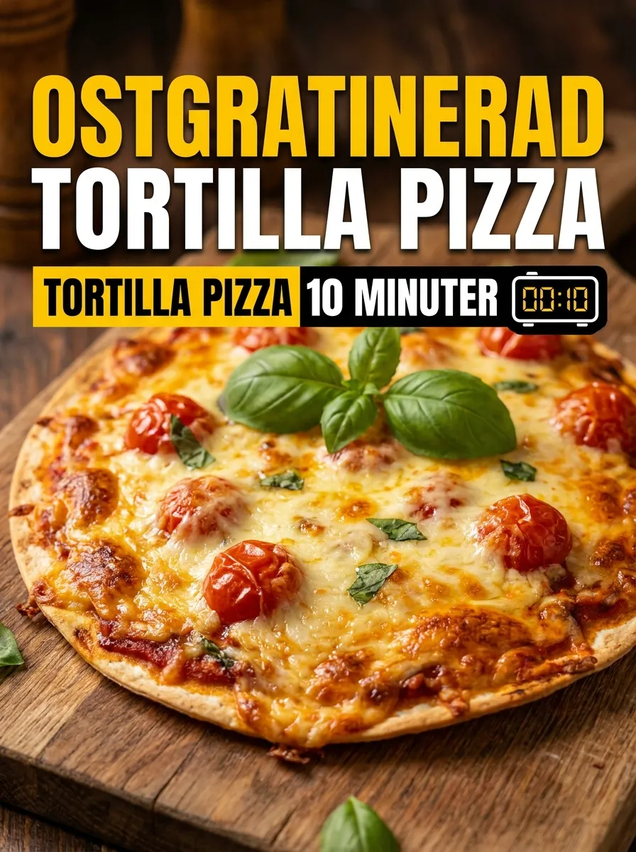 Ostgratinerad Tortilla Pizza – Krispig Snabblunch på 10 Minuter