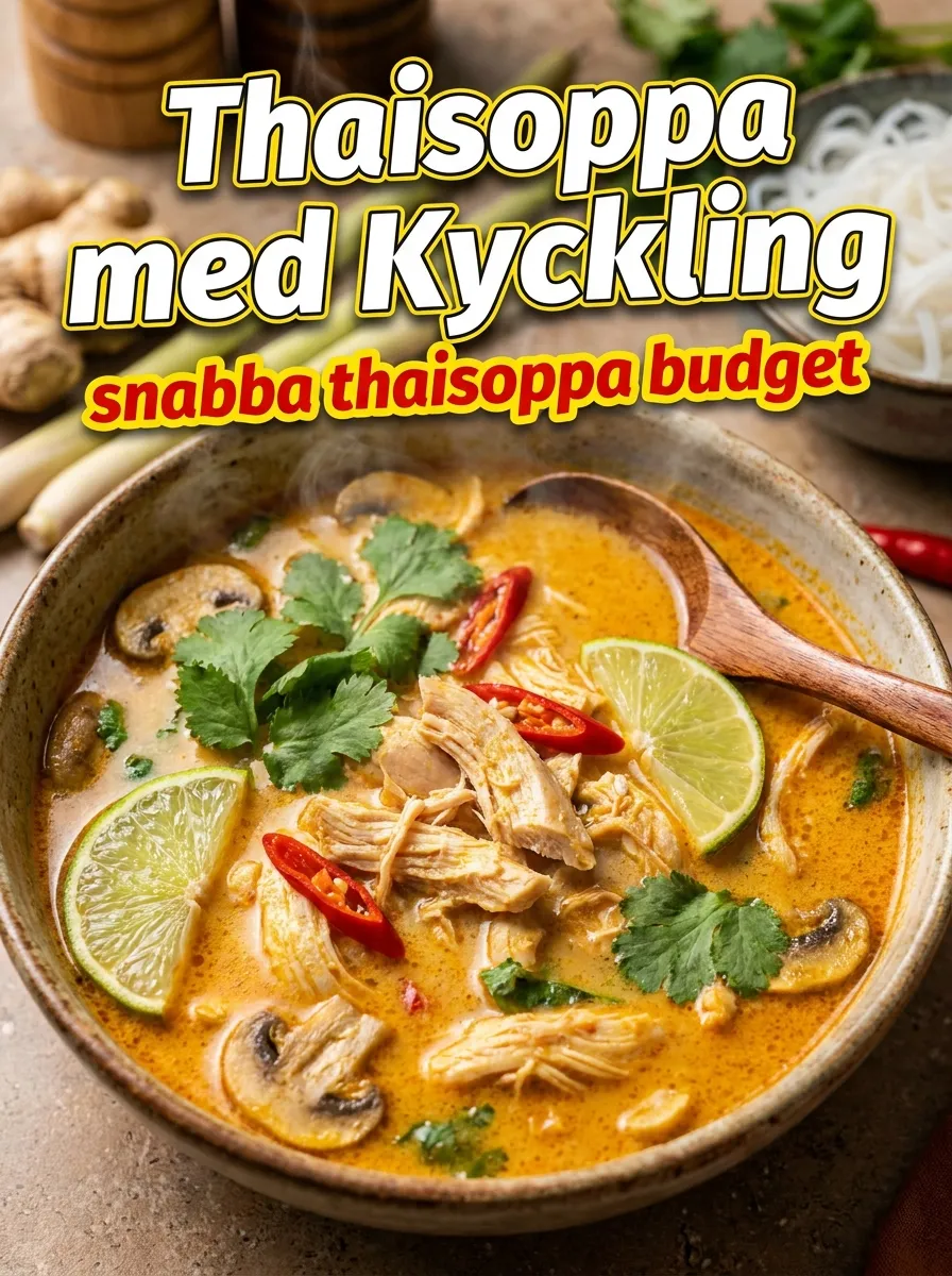 Thaisoppa med Kyckling – Snabb Budgetvänlig Asiatisk Soppa