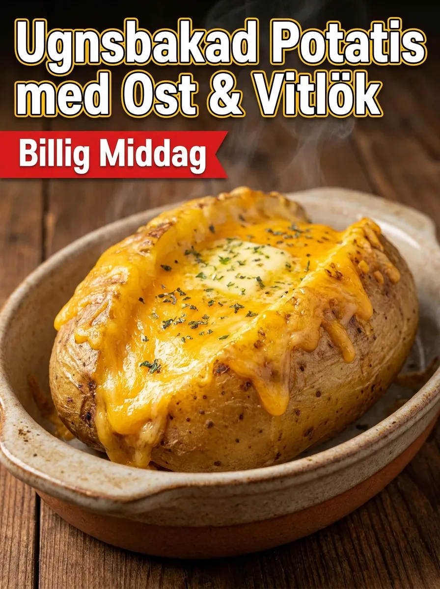 Ugnsbakad Potatis med Ost & Vitlök – Billig Middag