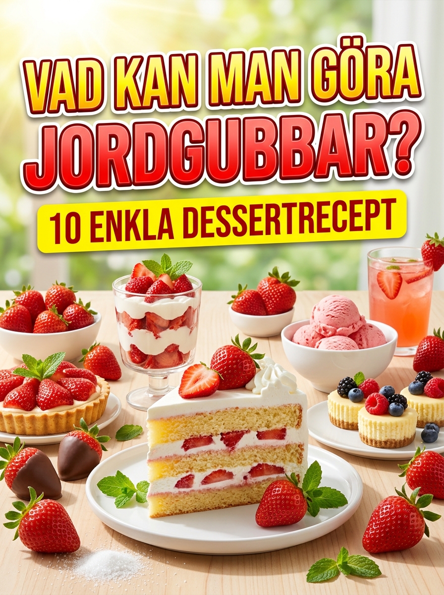 Jordgubbar med grädde - hemlagat recept