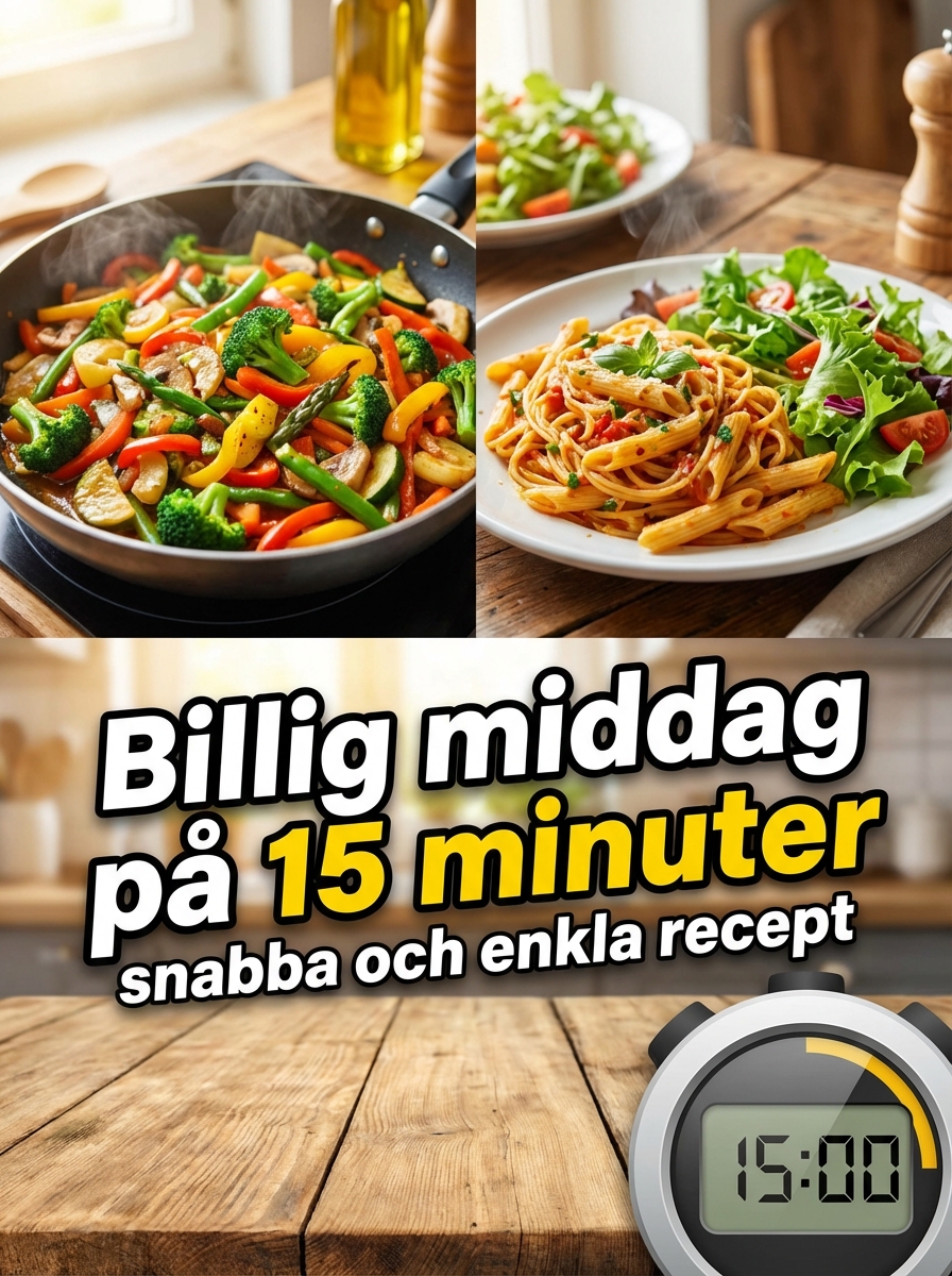 Billig middag på 15 minuter - snabba och enkla budgetrecept